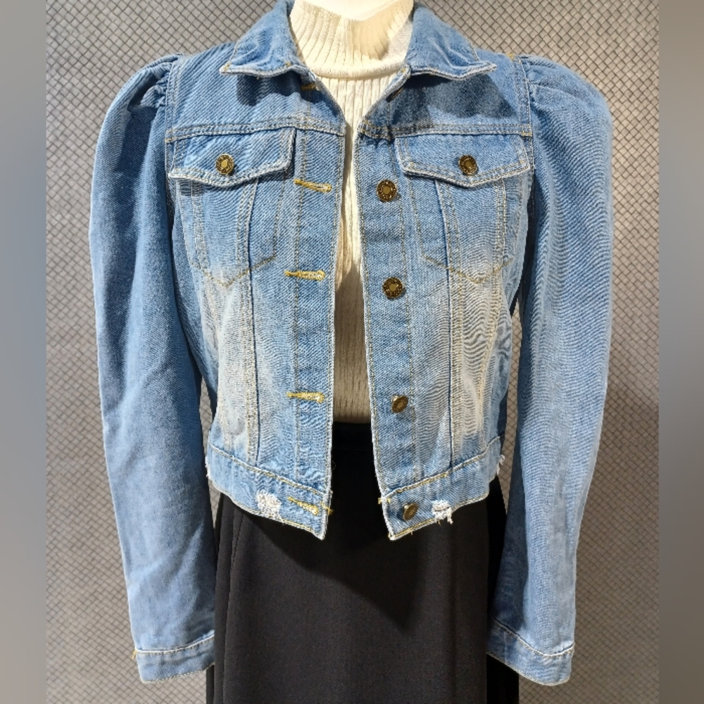 Puffy Sleeve Jean Jacket S